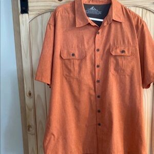 Men's Orange Button-Up Shirt